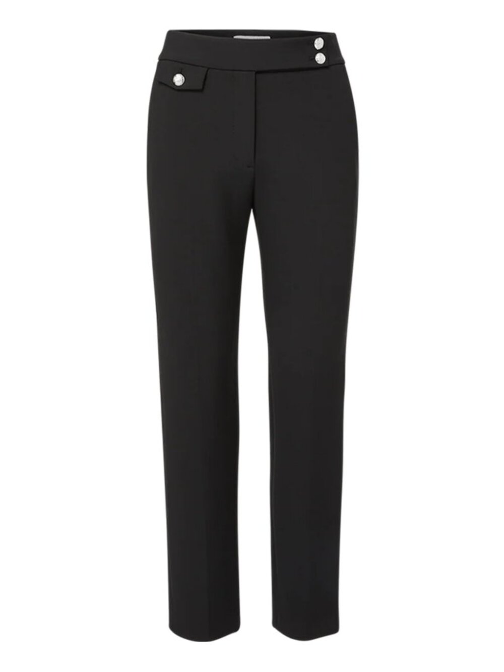 Veronica Beard Renzo Crest Button Pant black size 12 L large cropped slim leg